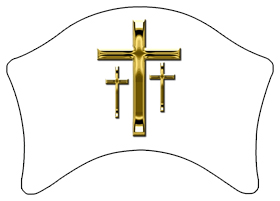 DABAN-517-GD-WT Gold 3 Crosses White